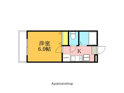 コーポ松尾(1K/1階)の間取り写真