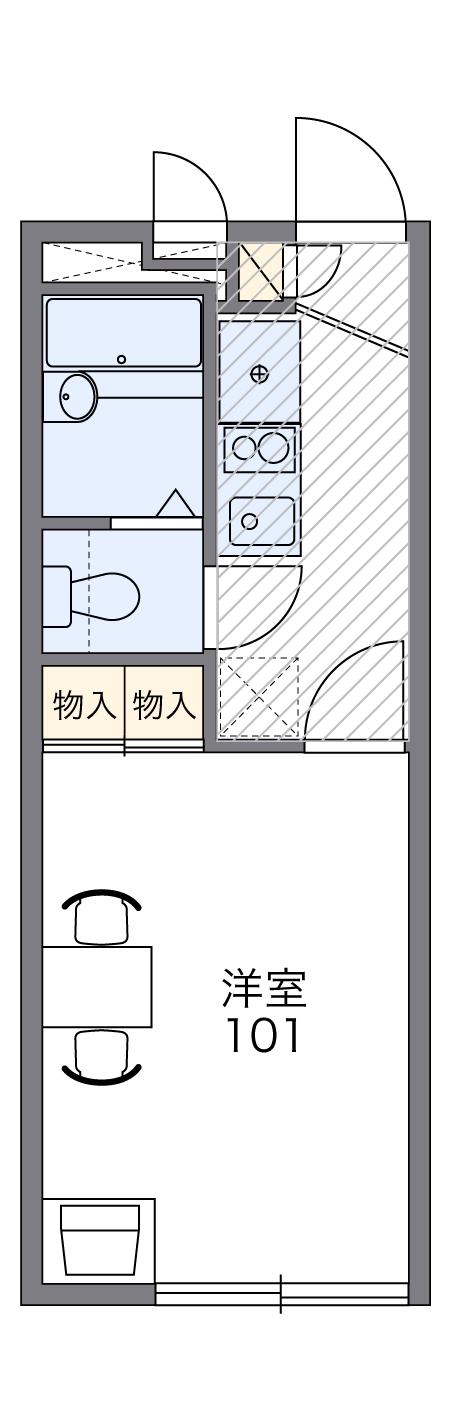 レオパレスミストラル西国分寺(1K/1階)の間取り写真