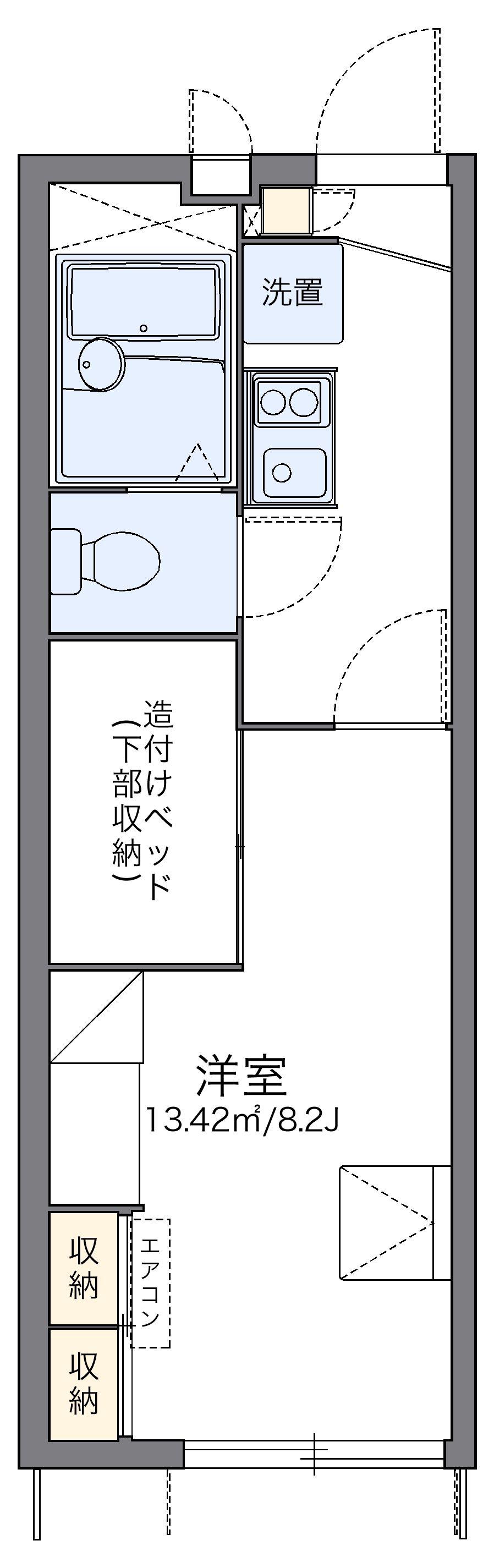 レオパレスエクレールⅡ(1K/1階)の間取り写真