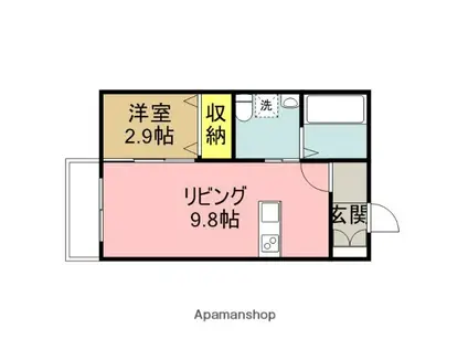 インペリアル(1LDK/1階)の間取り写真