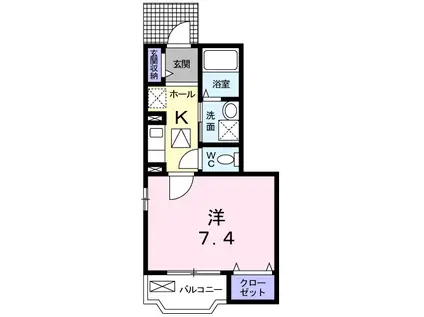 セレッソ(1K/1階)の間取り写真