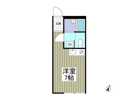 サニーグレイス国立(ワンルーム/2階)の間取り写真