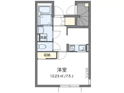 クレイノファウンデーション美好(1K/1階)の間取り写真