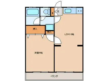 正美サンハイツ(1LDK/2階)の間取り写真