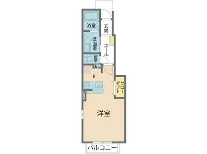 ファーストヒル3(1K/1階)の間取り写真