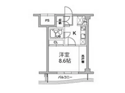 TS GARDEN稲城(1K/1階)の間取り写真