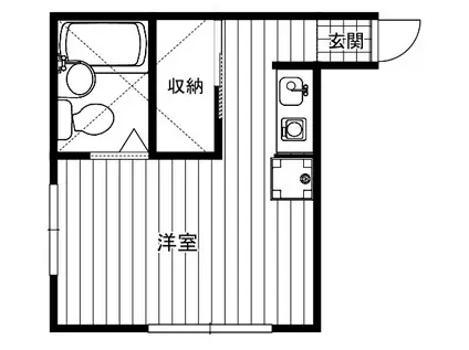 ユーハイツ(ワンルーム/1階)の間取り写真