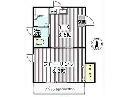 ドエルみずほ(ワンルーム/1階)の間取り写真