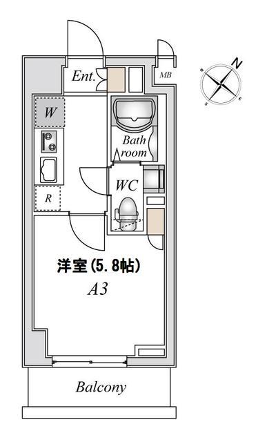 NーSTAGE稲城(1K/4階)の間取り写真