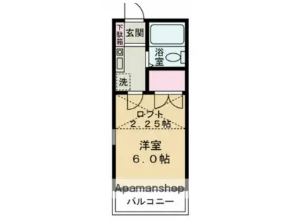 ヴィラージュ東伏見(1K/1階)の間取り写真