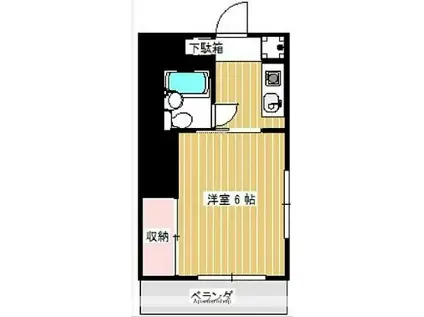 武蔵野マンション(ワンルーム/2階)の間取り写真