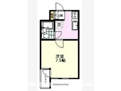 ホワイトヴィラ86(1K/2階)の間取り写真