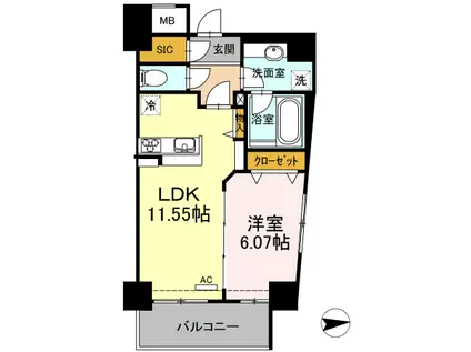 SORA(1LDK/2階)の間取り写真