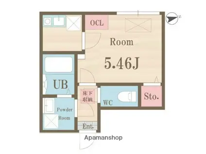 プライムガーデン武蔵小金井(1K/1階)の間取り写真