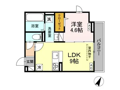 D-COMODO深大寺北町(1LDK/3階)の間取り写真