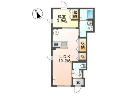 メゾン・ド・アロハ(1LDK/1階)の間取り写真