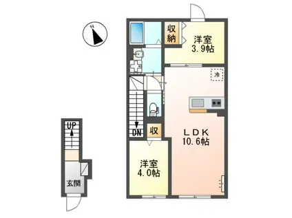 メゾン・ド・アロハ(2LDK/2階)の間取り写真