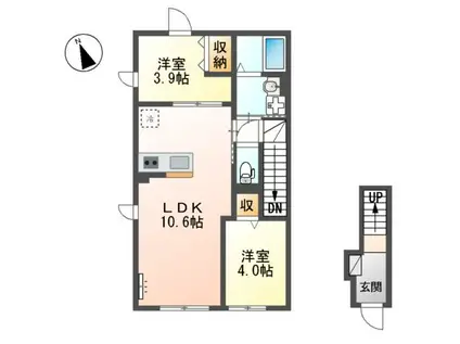 メゾン・ド・アロハ(2LDK/2階)の間取り写真