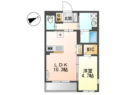 ルミエールグラン(1LDK/2階)の間取り写真