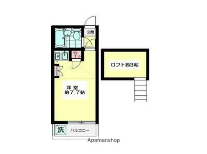 ベルエアー高井戸(ワンルーム/2階)の間取り写真