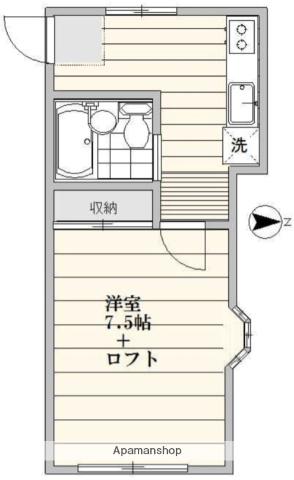ラフィーネ荻窪Ⅰ(1K/2階)の間取り写真