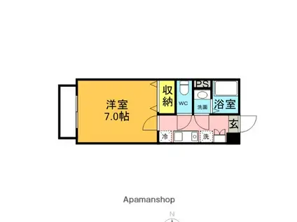 プルメリア(1K/1階)の間取り写真