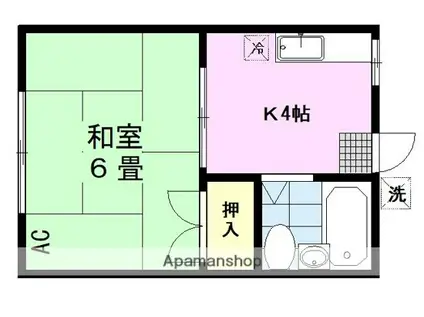 曽根ハウス(1K/2階)の間取り写真