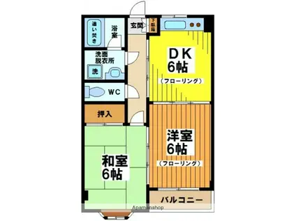 CRESSEDA(2DK/3階)の間取り写真