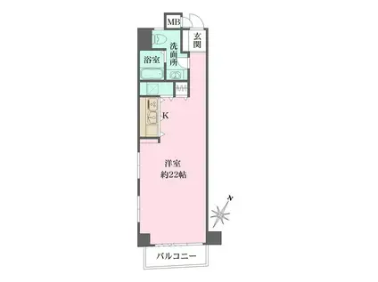 グレンパーク神楽坂(ワンルーム/5階)の間取り写真