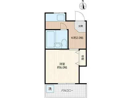 ヒガコハウス(1K/2階)の間取り写真