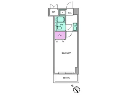 ビエラコート桜台(1K/5階)の間取り写真