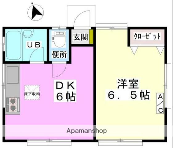 コーポ度来(1DK/1階)の間取り写真