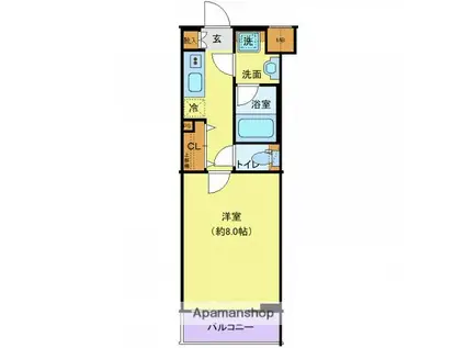 プレール・ドゥーク高井戸(1K/3階)の間取り写真