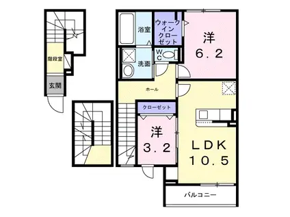 ヒカルサ小平栄町(2LDK/3階)の間取り写真