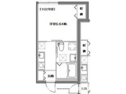 東京地下鉄丸ノ内線 東高円寺駅 徒歩6分 2階建 築1年(1K/1階)の間取り写真