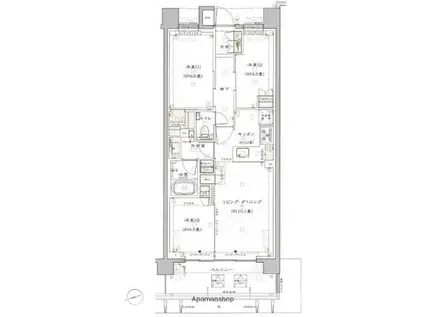 グランリビオ浜田山(3LDK/2階)の間取り写真