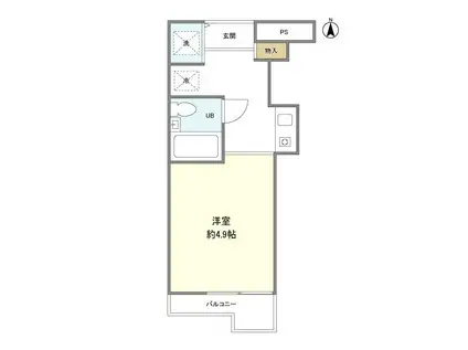 トップ桜新町第2(ワンルーム/3階)の間取り写真