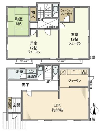 小田急電鉄小田原線 千歳船橋駅 徒歩15分 2階建 築42年(3LDK)の間取り写真