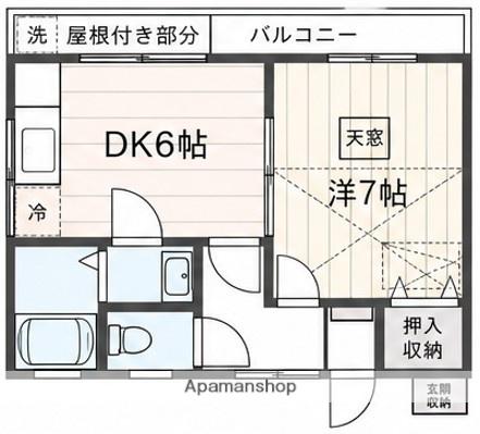 ISプラステリアⅡ(1DK/2階)の間取り写真