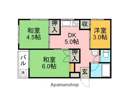 コスモス荻窪(3DK/2階)の間取り写真