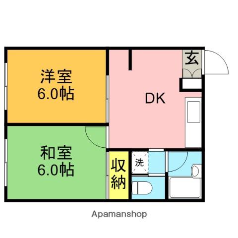マイハイム(2DK/1階)の間取り写真
