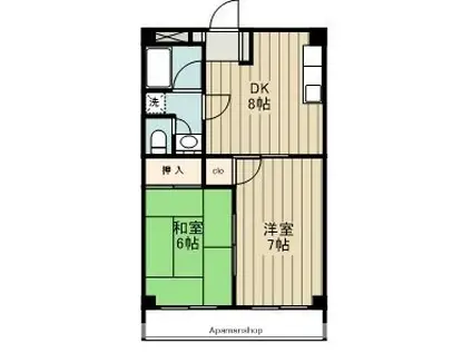 TKビル(2DK/3階)の間取り写真