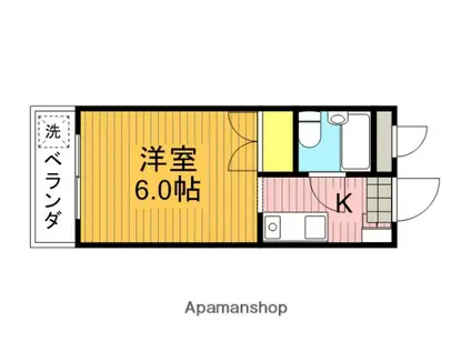 サンハイム・大沢(1K/2階)の間取り写真