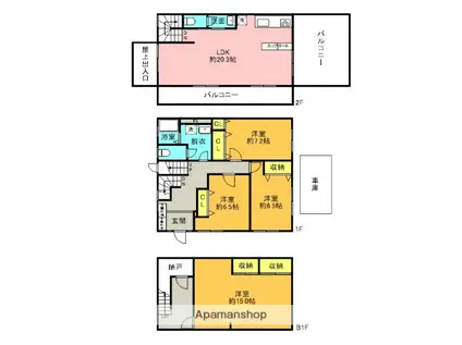 マンションスリーG(3SLDK/1階)の間取り写真