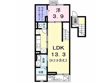 フラワー ヨネ(1LDK/4階)の間取り写真