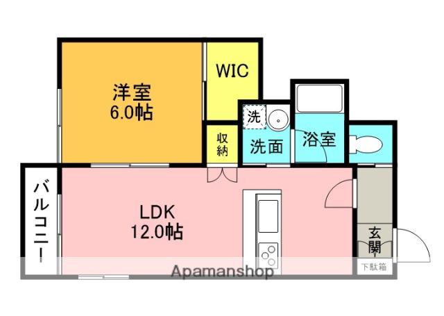 チャオ境南Ⅱ(1LDK/1階)の間取り写真