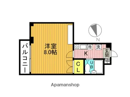 メビウスAIR(1K/1階)の間取り写真