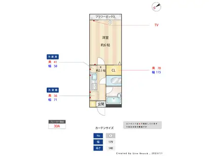 メイプルリーフ(1K/1階)の間取り写真