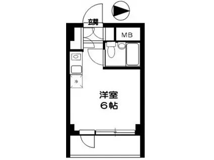 TOP東村山B棟(ワンルーム/2階)の間取り写真