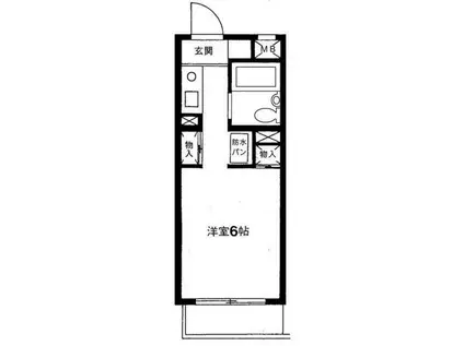 ヴィラージュ小金井(ワンルーム/2階)の間取り写真